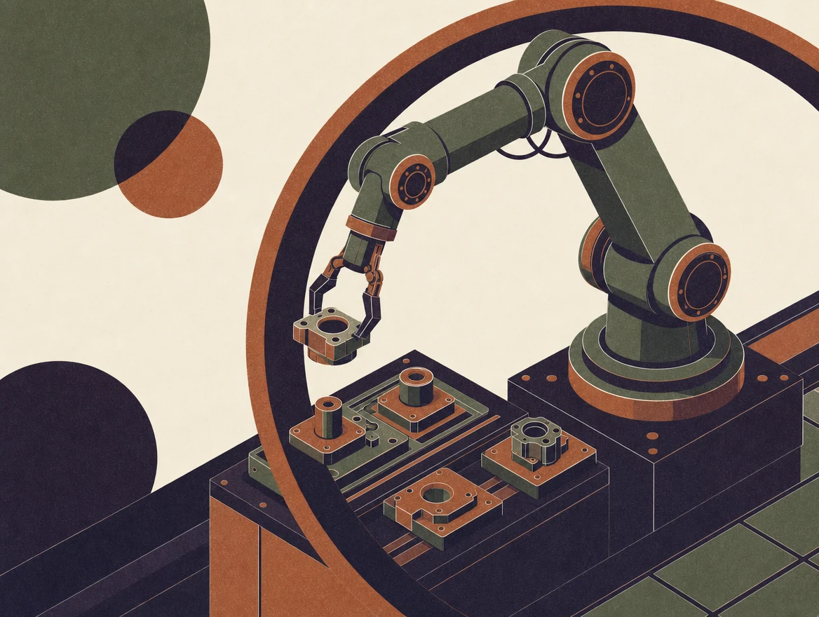 Illustration éditoriale abstraite des dépendances et compétences technologiques européennes.